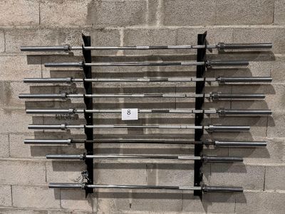 Ensemble de serres-disques, 9 barres olympiques de fitness W… - Photo 1