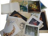 a lot of cards that are sitting on a table