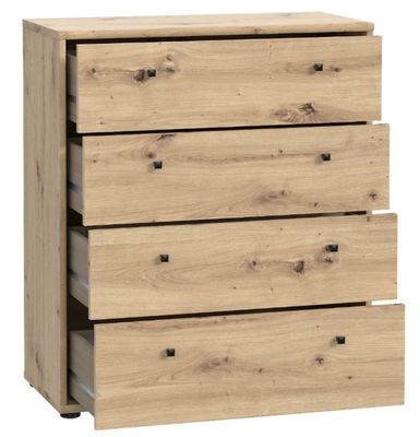 une commode en bois comportant quatre tiroirs de chaque côté