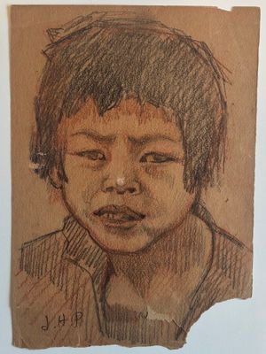 Jos Henri PONCHIN (1897 - 1981), Indochine, "Portrait jeune …