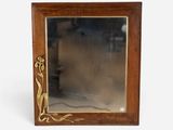 an image of a wooden frame with a mirror on it