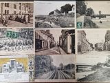 an old photo of a bunch of pictures on a table