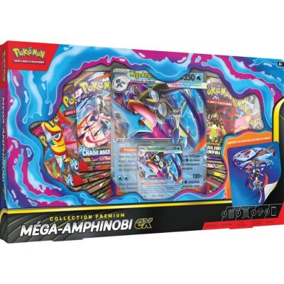 a box of pokemon mega - ampino cards with a picture of the box