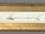 une image d'une peinture représentant un bateau dans l'eau