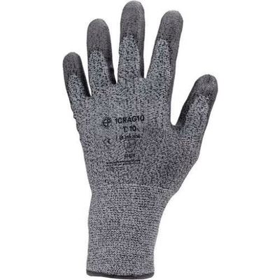 une image représentant une paire de gants gris sur fond blanc