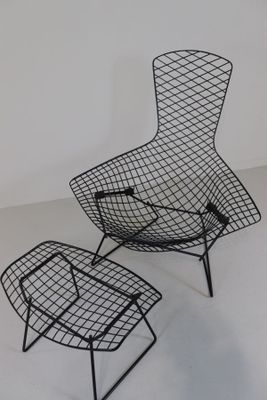 BERTOIA Harry (1915-1978) "Bird chair" Fauteuil ottoman en m… - Photo 1
