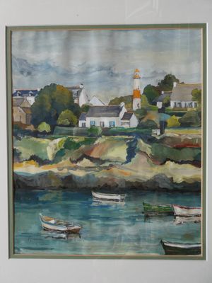 BOUTHENET Anne – XX-XXIe - « Le port de Doëlan » - acrylique…