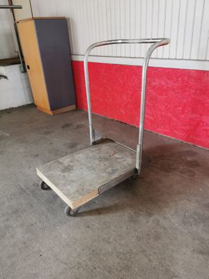 an image of a dolly cart in a garage