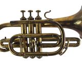 an image of a brass trumpet on a white background