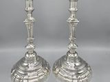 pair of antique silver candlesticks