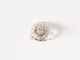 sterling silver rose ring with cubic zirconia