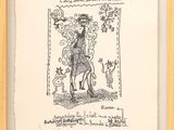 une image représentant un dessin d'un homme à cheval