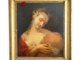 une image d'un tableau représentant une femme tenant un bébé dans ses bras