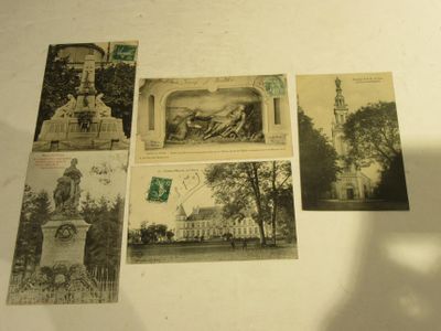 many old postcards that are on the table