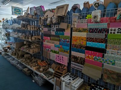 a large display of items in a store with lots of them