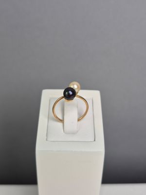 Bague toi & moi en or jaune 18k 750 millièmes ornée de deux …