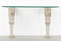 Une console murale ou table de console, ornée de lions, en m… (photo 3)