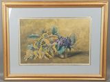 peinture d'une nature morte de fleurs dans un vase sur une table