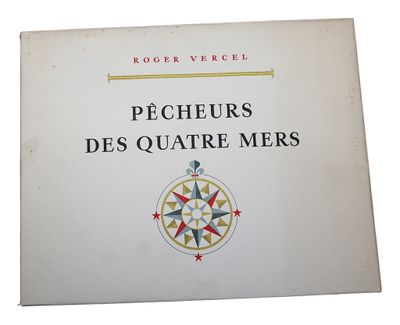 a white book with a compass on the cover