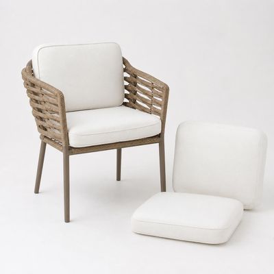an image of a white chair and ottoman on a white background