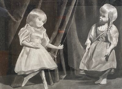 two children that are standing next to each other