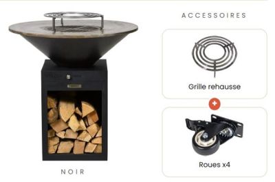 a close up of a grill with a bunch of wood in it
