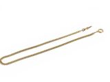 a gold chain on a white background