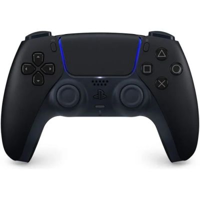 a close up of a black controller on a white background