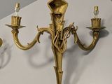 pair of antique brass wall sconces