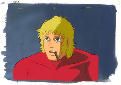 une image représentant le dessin d'un homme avec une cigarette à la bouche