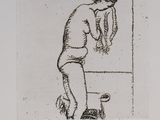 an image of a drawing of a man standing in front of a mirror