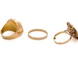 two rings and a ring on a white background
