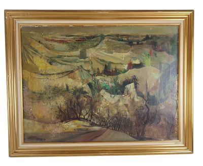 Louis TRABUC (1928-2008), "Paysage montagneux" huile sur toi…