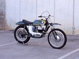 a motorcycle that is parked in a parking lot