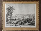 an old picture of a picture of a military scene in a frame