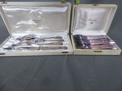 two silverware items in a case on a table