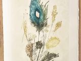 a picture of a painting of a peacock feather on a piece of paper