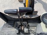 a close up view of the steering wheel of a tractor