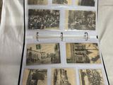 an open book with pictures of old buildings on it