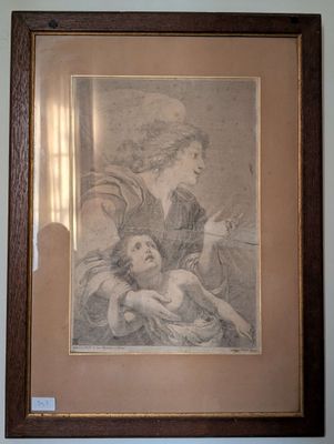 Crayon sur papier - L'homme et l'enfant d'après Guiseppe Zoc…