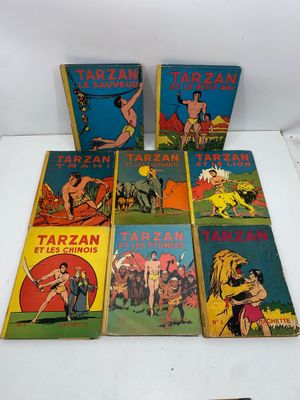 six children ' s tarzan comics books, including tarzan, tarzan, tarzan, tarzan, tarzan, tarzan, tarzan, tarzan, tarzan, tarzan