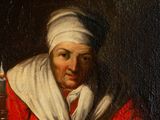 an old painting of a woman holding a candle in her right hand