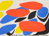 an image of an abstract painting with red, blue, yellow, and black shapes