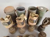 a lot of old military items that are on the table