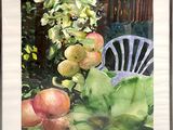 a picture of a painting of fruit on the table
