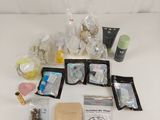 the contents of a kit are laid out on a white surface