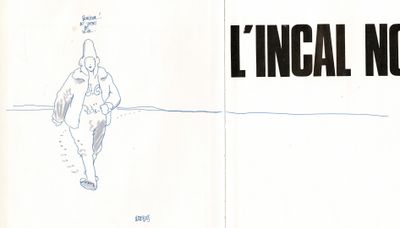 un dessin représentant un homme à cheval sur la plage