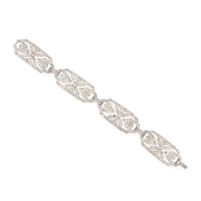 a white gold and diamond bracelet