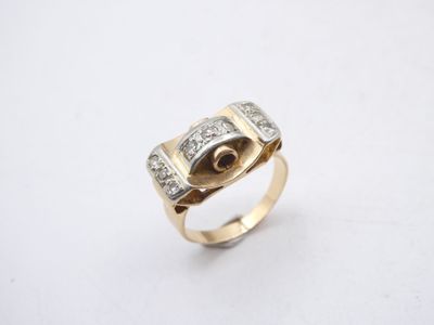 a gold and diamond ring