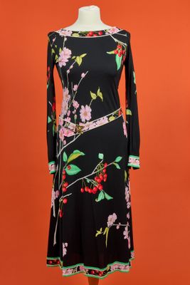 LEONARD FASHION CIRCA 1978 ROBE en jersey de laine et soie i…